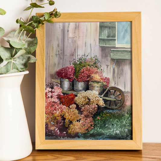 Flowers in Cart (Original)