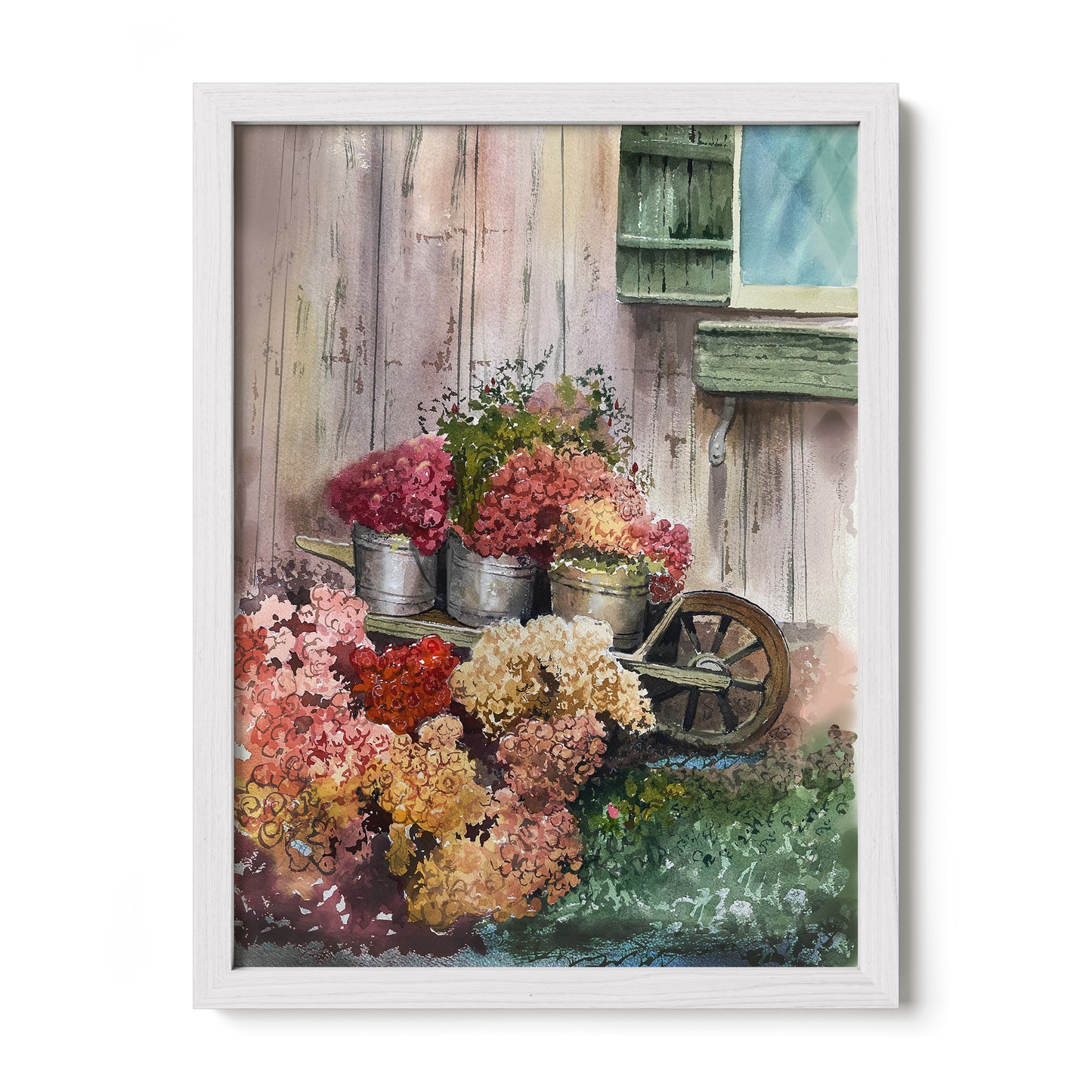 Flowers in Cart (Original)